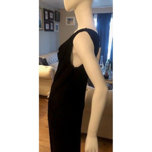 NWT $1K TEMPERLEY LONDON BLACK STRETCH CREPE MAXI DRAPED DRESS GOWN SZ US 4 UK 8 - Picture 7 of 9